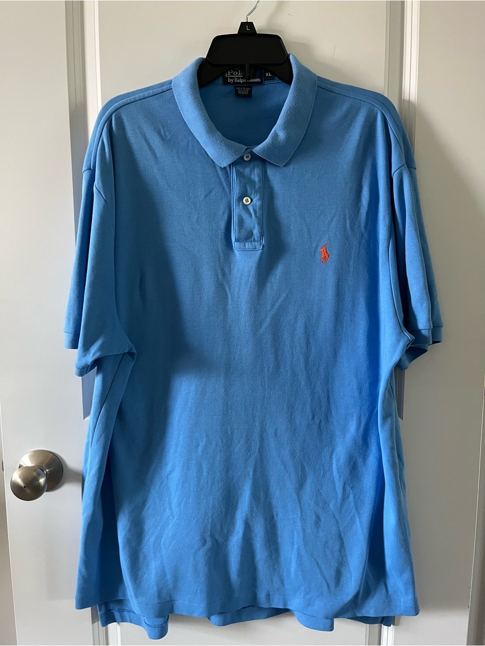 Ralph Lauren Men’s Sky Blue XL Polo with Orange Pony